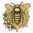 honey dripping tattoo design idea