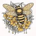 honey dripping tattoo design idea