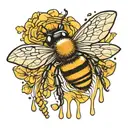 honey dripping tattoo design idea