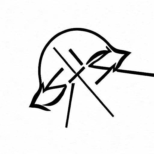 A bow loaded with 3 arrows. The bow representing me and my wife. The three arrows launched from the bow represent 3 kids tattoo design idea