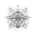 santiago cross and holy trinity tattoo design idea