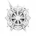 santiago cross and holy trinity tattoo design idea