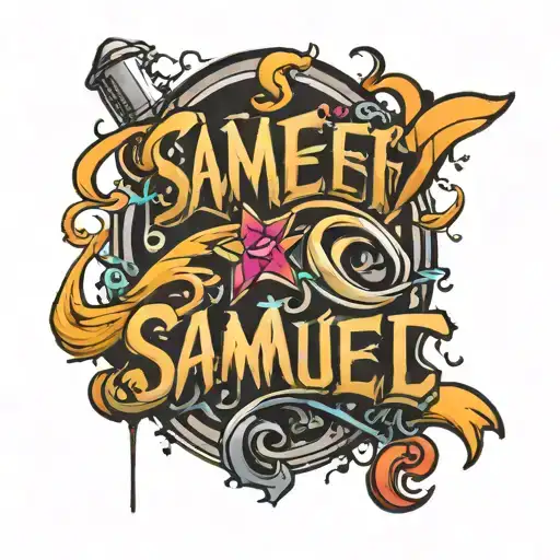 graffiti of the name Samuel tattoo design idea