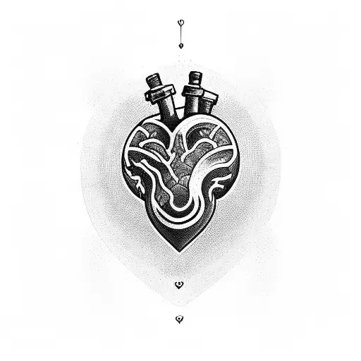 heart beat getting welded on tattoo design idea