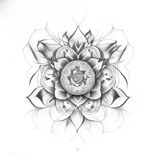 root chakra floral tattoo design idea