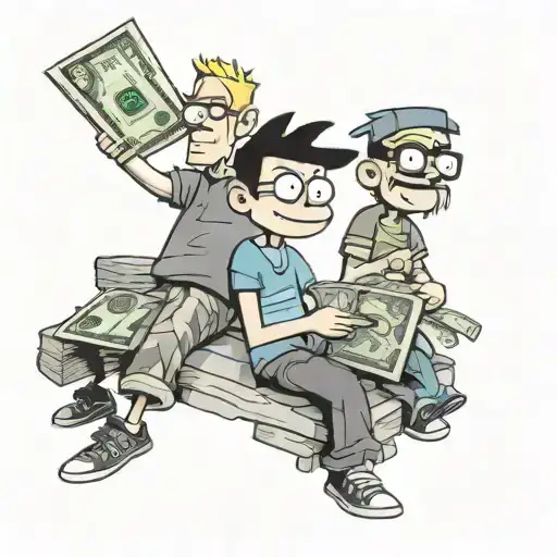 ed edd n eddy holding money tattoo design idea