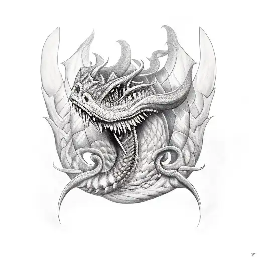 Wyvern realistic  tattoo design idea