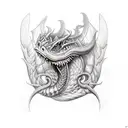 Wyvern realistic  tattoo design idea
