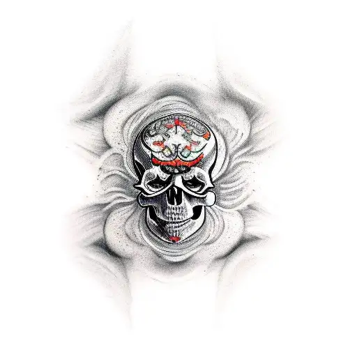  fungus skull  tattoo design idea