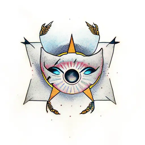 the third eye using the brown eye of staffy dog tattoo design idea