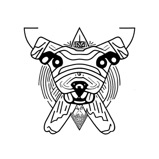 third eye withe the brown eye of staffy dog tattoo design idea