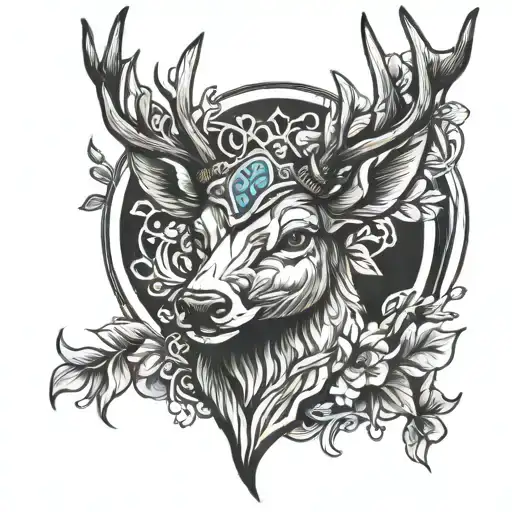 deer tattoo design idea