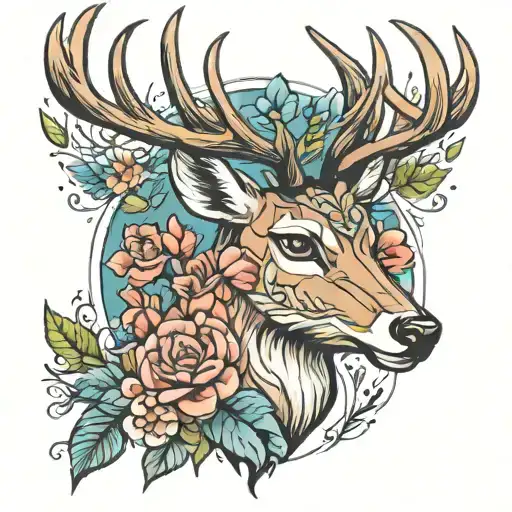 deer tattoo design idea
