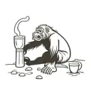 bigfoot drinking beer tattoo design idea