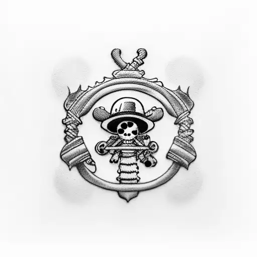 law from one piece tattoo hat with zoros swords tattoo design idea