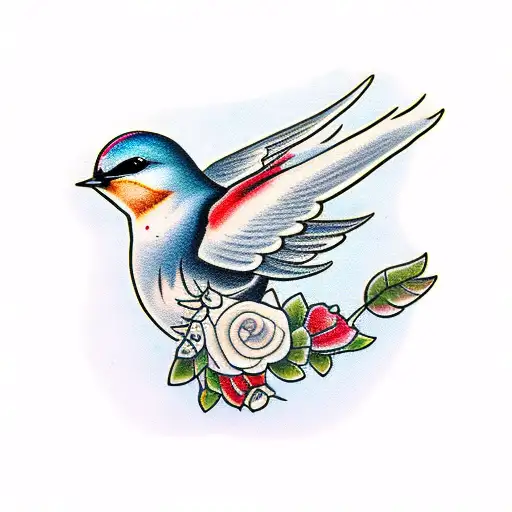 swallow bird tattoo design idea