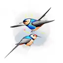 swallow bird mountin tattoo design idea