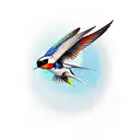 swallow bird mountin tattoo design idea