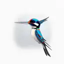 swallow bird mountin tattoo design idea