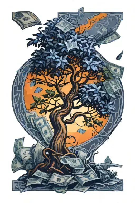 money tree tattoo design idea