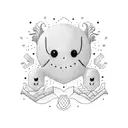 Two Ghosts, one big one small, cartoon style tattoo design idea