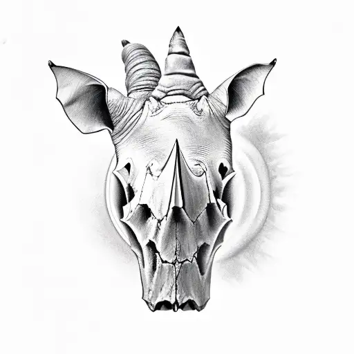Rhinoceros Skull tattoo design idea