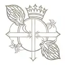 hawk crown cross tattoo design idea