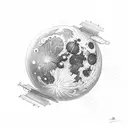 A sketch of a lunar eclipse with intricate details tattoo design idea