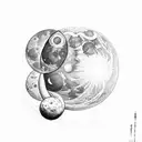 A sketch of a lunar eclipse with intricate details tattoo design idea