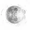 A sketch of a lunar eclipse with intricate details tattoo design idea