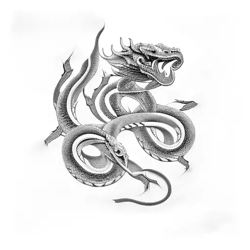 InkoTattoo : Temporary Tattoo | Sleeve | Snake & Skull Sleeve - INKOTATTOO