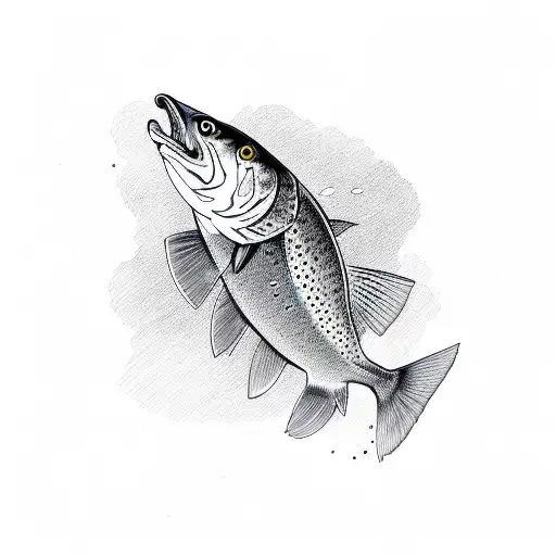 rainbow trout Dad tattoo design idea