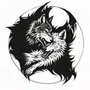 Two wolves chasing each other in a circle tattoo design idea