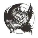 Two wolves chasing each other in a circle tattoo design idea