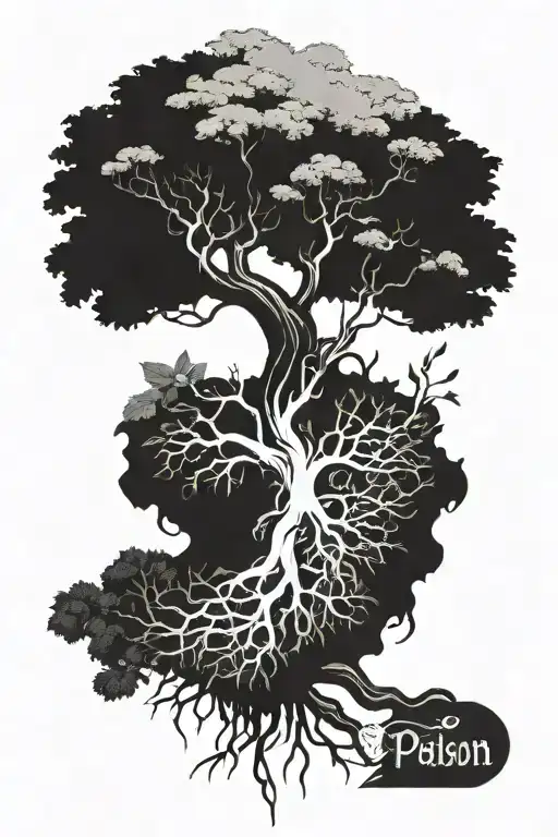 poison tree tattoo design idea