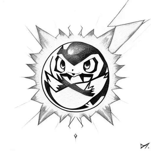 Pokemon with evil starry eyes tattoo design idea