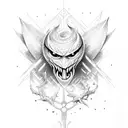 Gebgar, ghastly and haunter with evil starry eyes tattoo design idea
