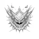 Gebgar, ghastly and haunter with evil starry eyes tattoo design idea