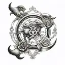 taurus and libra sign tattoo design idea