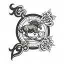 taurus and libra sign tattoo design idea