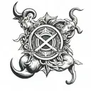 taurus and libra sign tattoo design idea