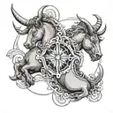  astrologic sign taurus and libra tattoo design idea