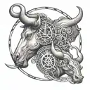  astrologic sign taurus and libra tattoo design idea