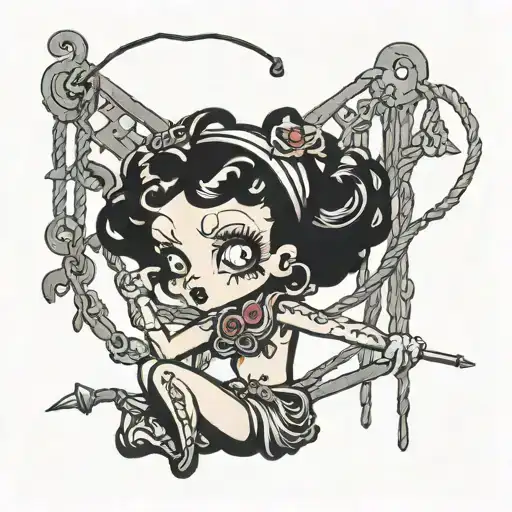 horror betty boop bondage BDSM tattoo design idea
