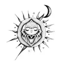 Sun and Moon tattoo design idea
