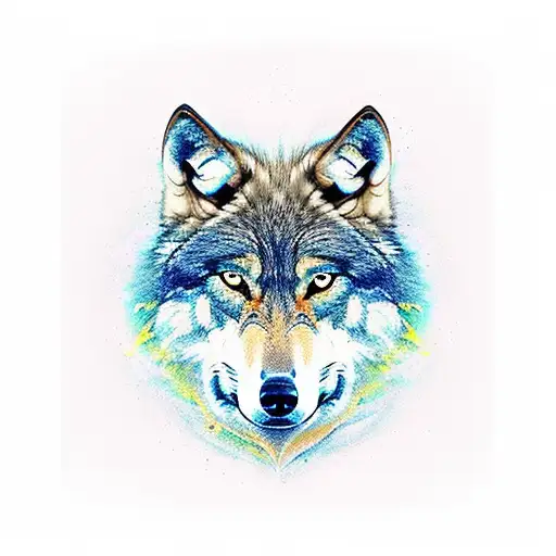 wolf fiddle  tattoo design idea