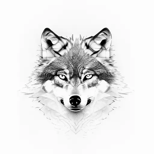 wolf, fiddle  tattoo design idea