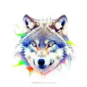 wolf, fiddle  tattoo design idea