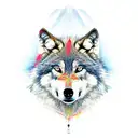 wolf, fiddle  tattoo design idea