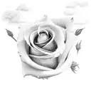 two roses with clouds tattoo design idea